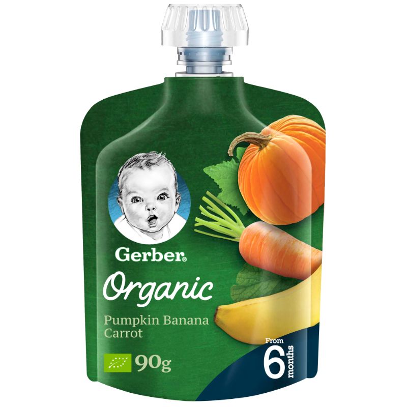 Gerber - Organic Pumpkin, Banana & Carrot 90g