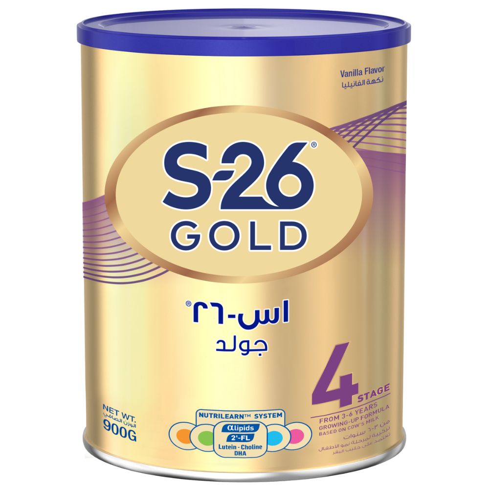 اس26 - حليب الأطفال جولد المرحلة ٤ بروكيد 800 غرام، 3-6 سنوات - عبوة ترويجية من قطعتين