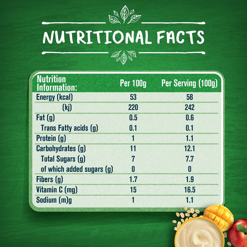 Gerber - Organic Fruits & Cereals Apple, Mango & Oats 110g