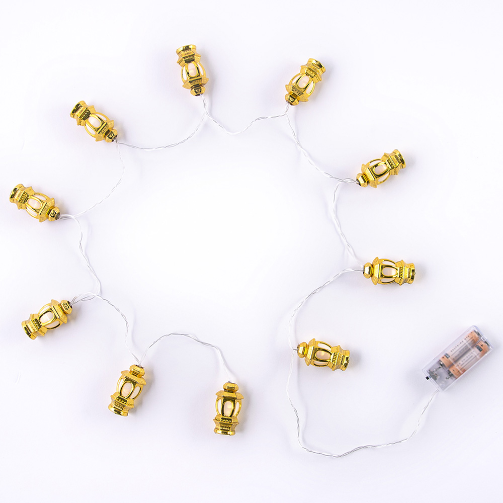 HilalFul Ramadan Golden Lantern Light String