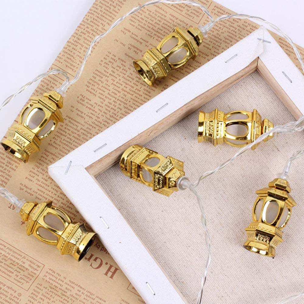 HilalFul Ramadan Golden Lantern Light String