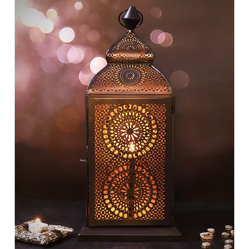 HilalFul - Authentic Handmade Chakra Lantern - L - Black