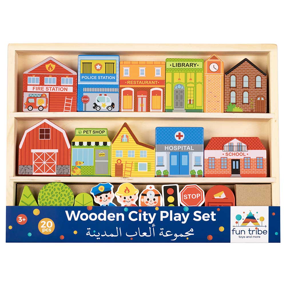 Fun Tribe - Wooden City Play Set