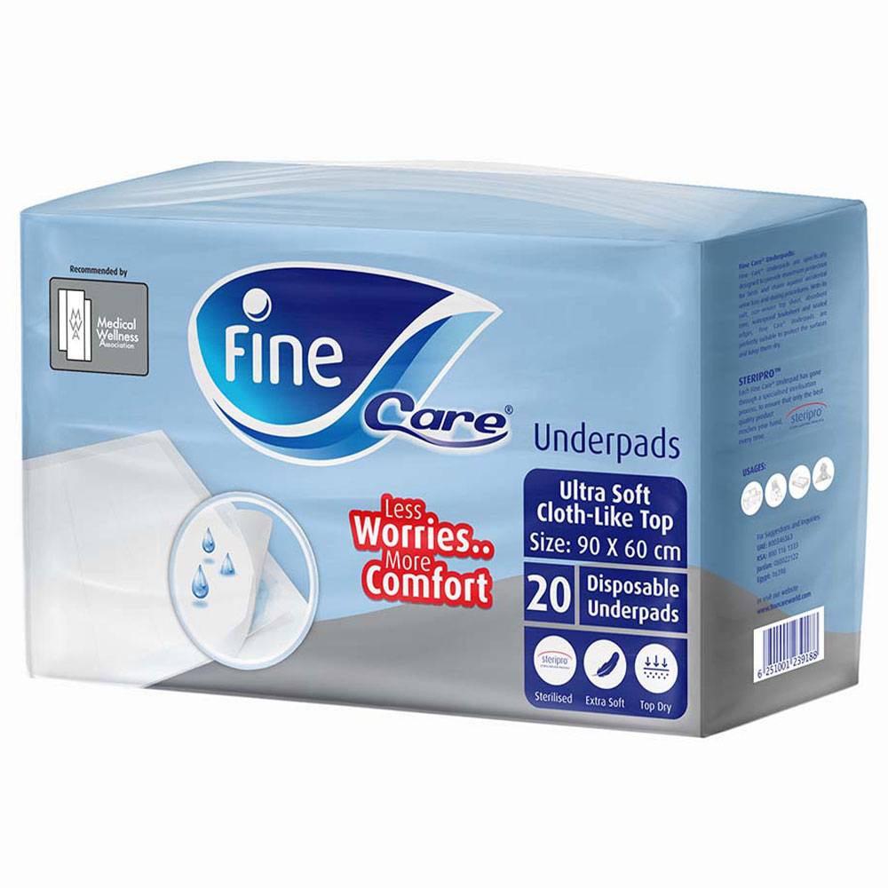 Fine Care Disposable Underpads 60 x 90cm Pack Of 20