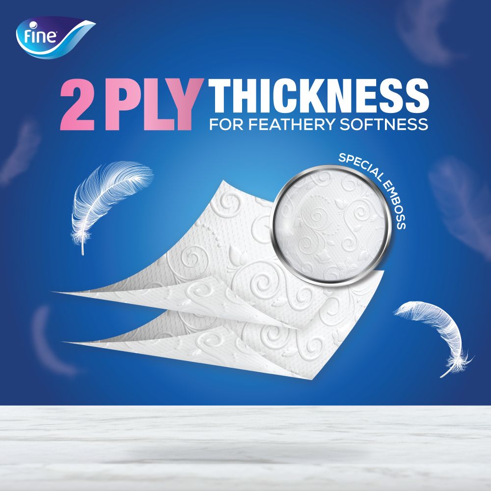 Fine - Comfort Toilet Tissue Paper 180 Sheets 2 Ply - 24 Rolls