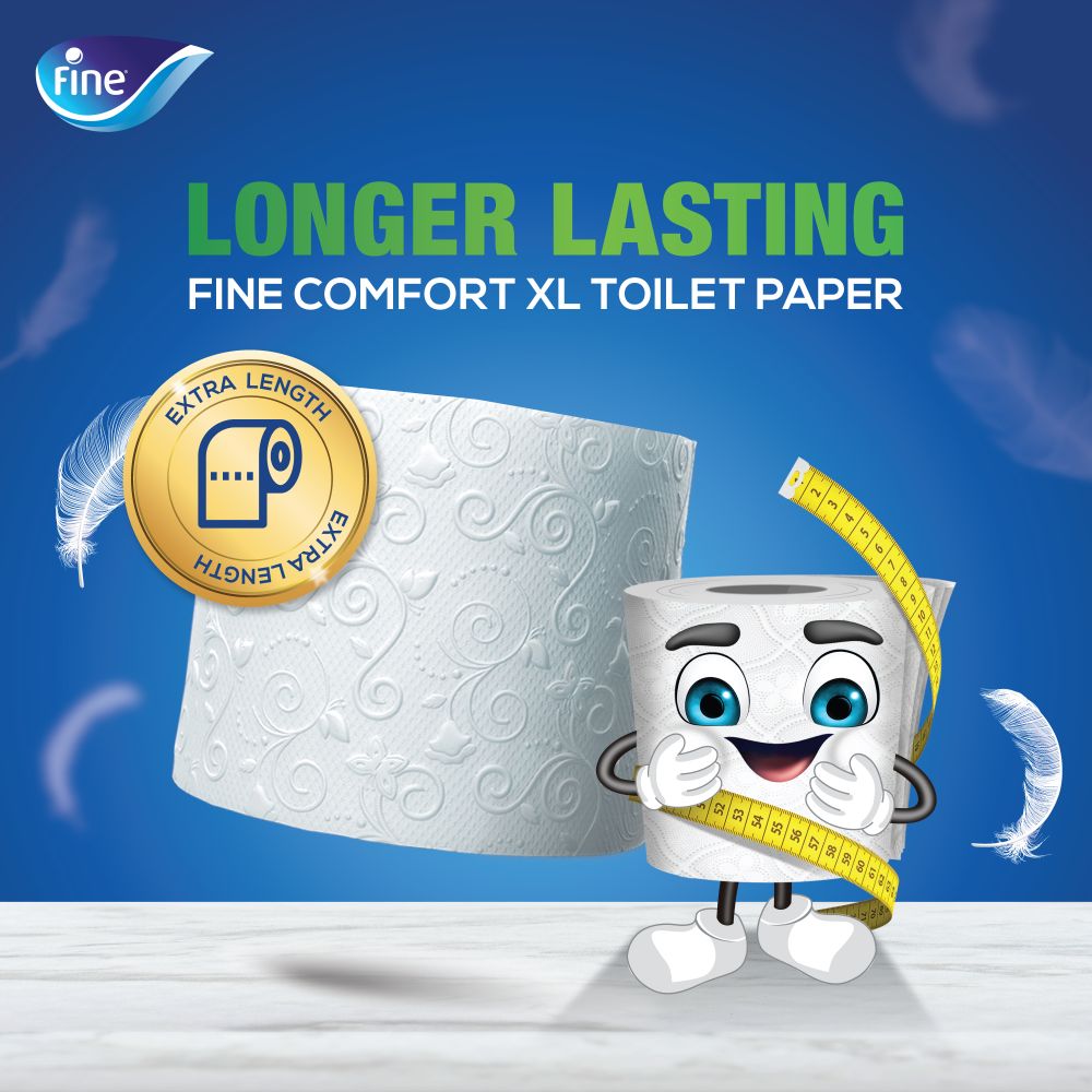 Fine - Comfort XL Toliet Tissue Paper - Soft 2 Ply - 10 Rolls