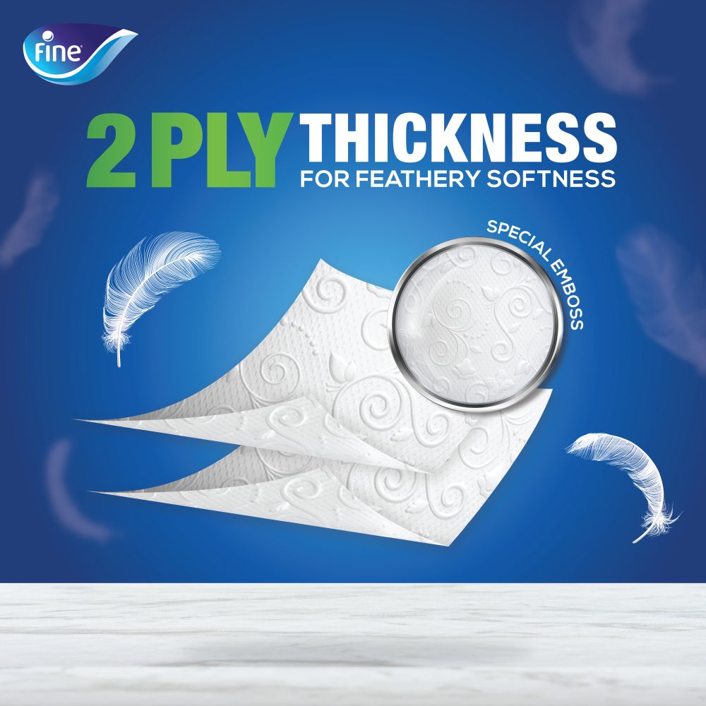 Fine - Comfort XL Toliet Tissue Paper - Soft 2 Ply - 10 Rolls