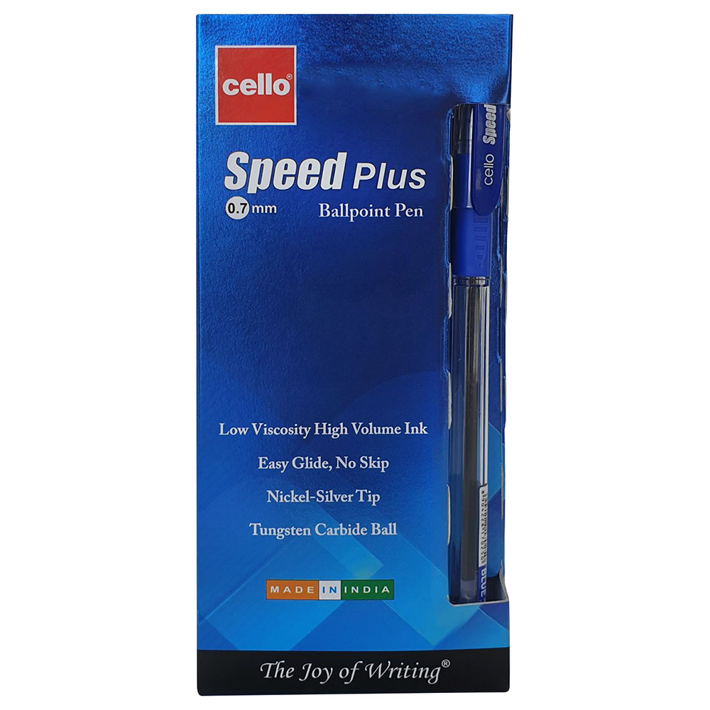 Cello - Speed Plus Ball Pen - 0.7mm - 12pcs - Blue