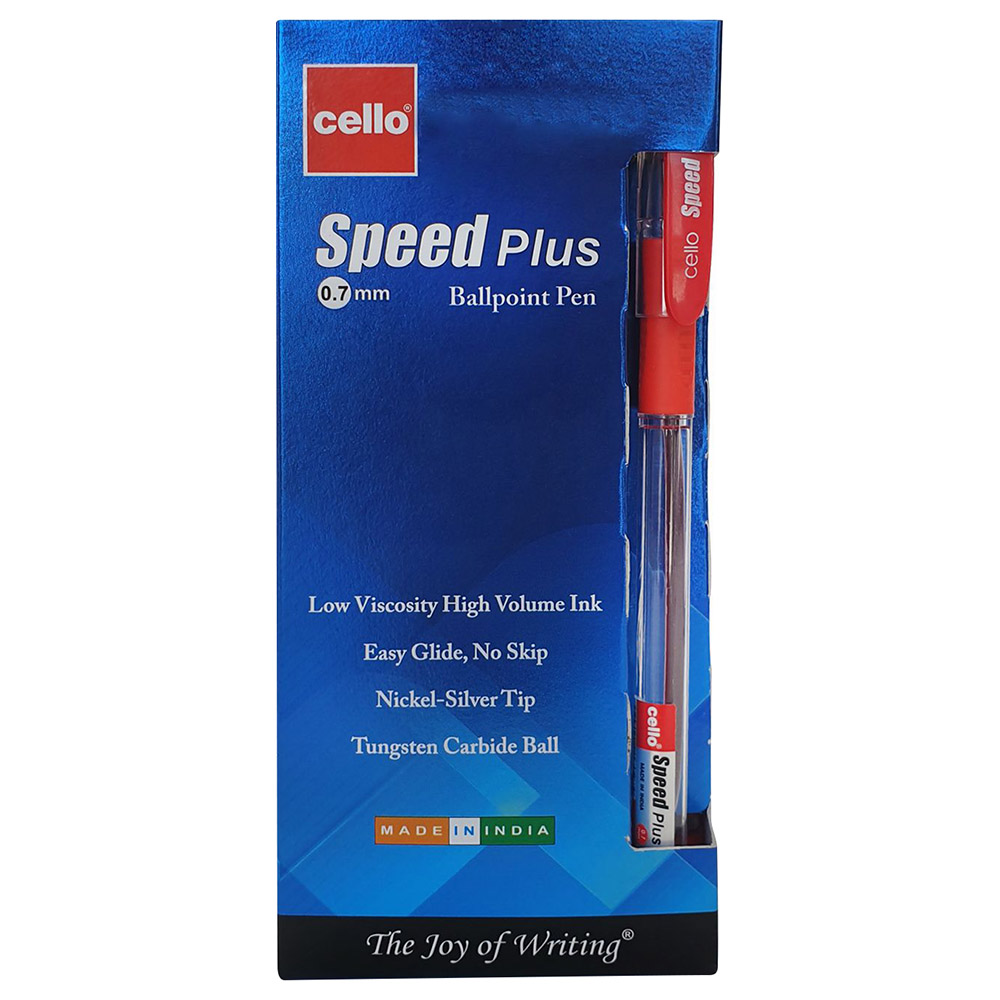 Cello - Speed Plus Ball Pen - 0.7mm - 12pcs - Red