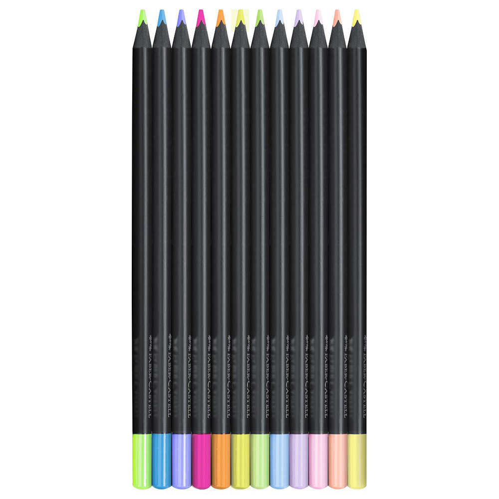 Faber-Castell - Black Edition Color Pencils - Neon & Pastel - 12pcs