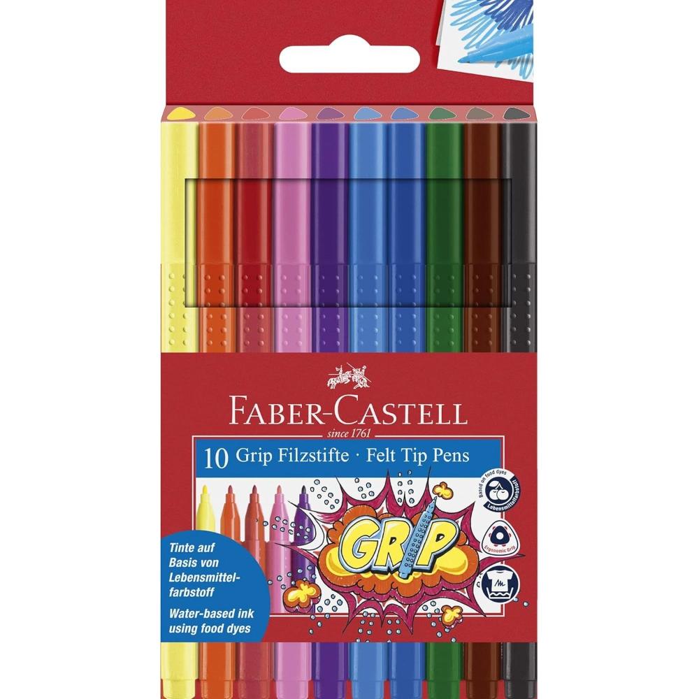 Faber-Castell - Fiber Pens Grip Color Markers Set of 10pcs