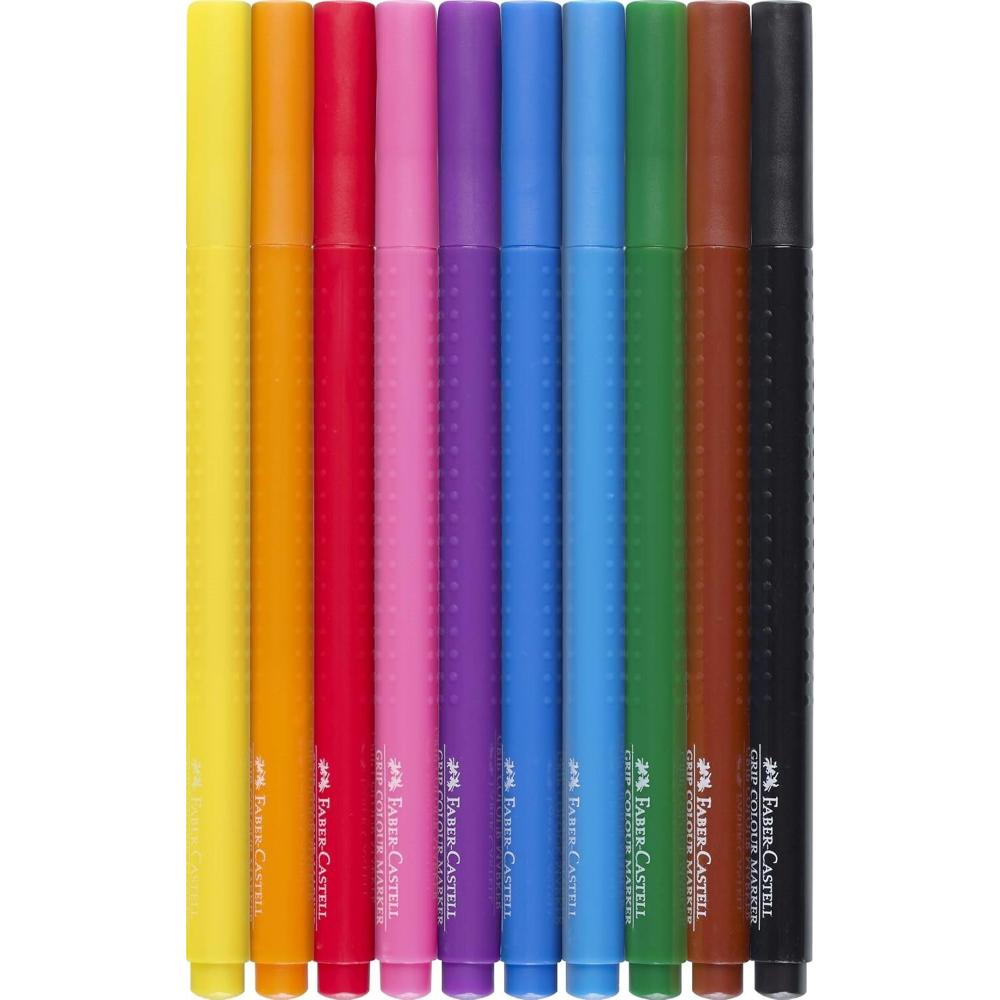 Faber-Castell - Fiber Pens Grip Color Markers Set of 10pcs