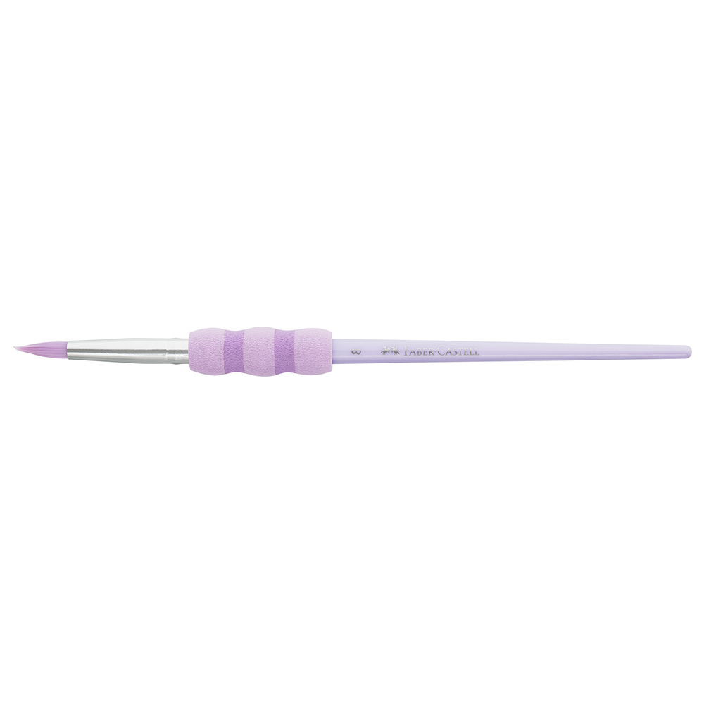 Faber-Castell - Grip Paint Brushes Round & Flat Pastel 4pcs