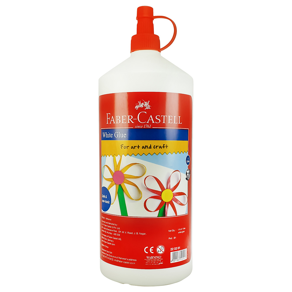 Faber-Castell - White Washable Glue Bottle - 1000ml