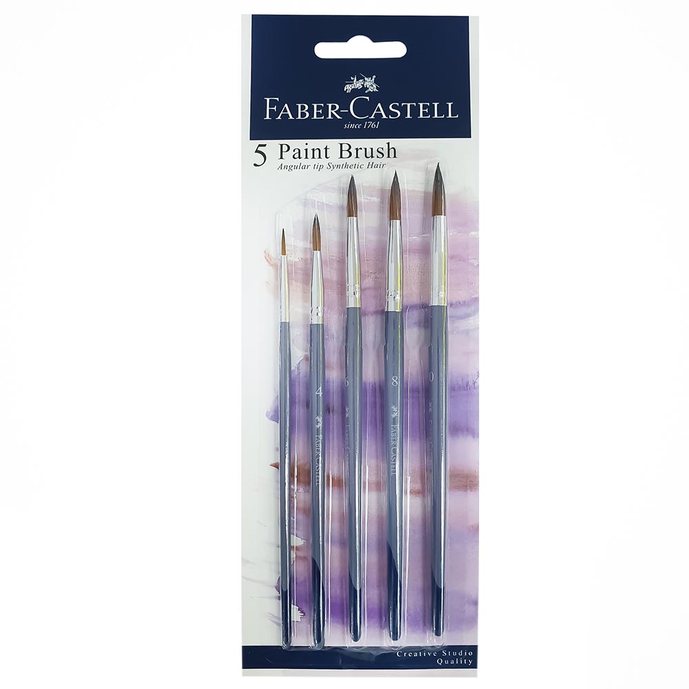 Faber-Castell - Synthetic Hair Brush Round Tip - 5pcs