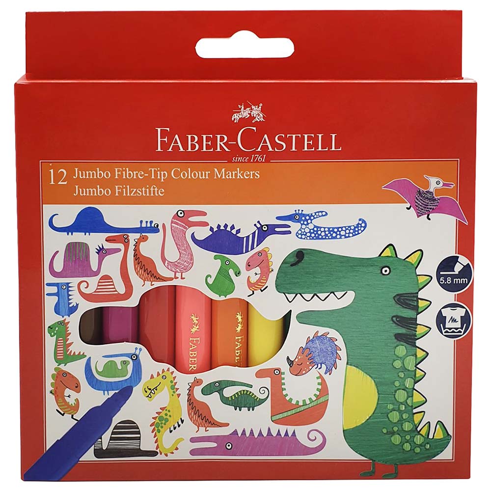 Faber-Castell - Fiber Tip Jumbo Colour Marker - 5.8mm - 12pcs