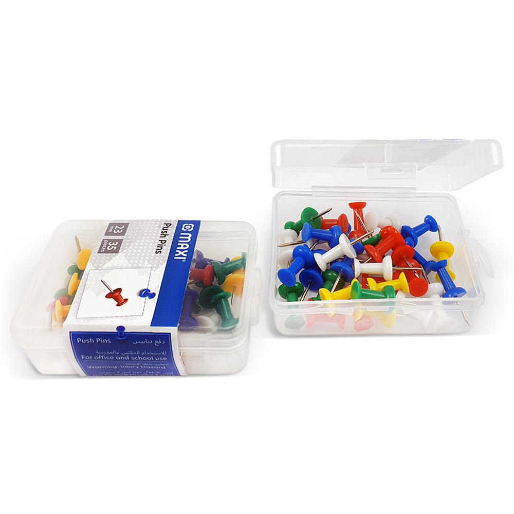 Maxi - Push Pins - 23Mm - Assorted 35Pc
