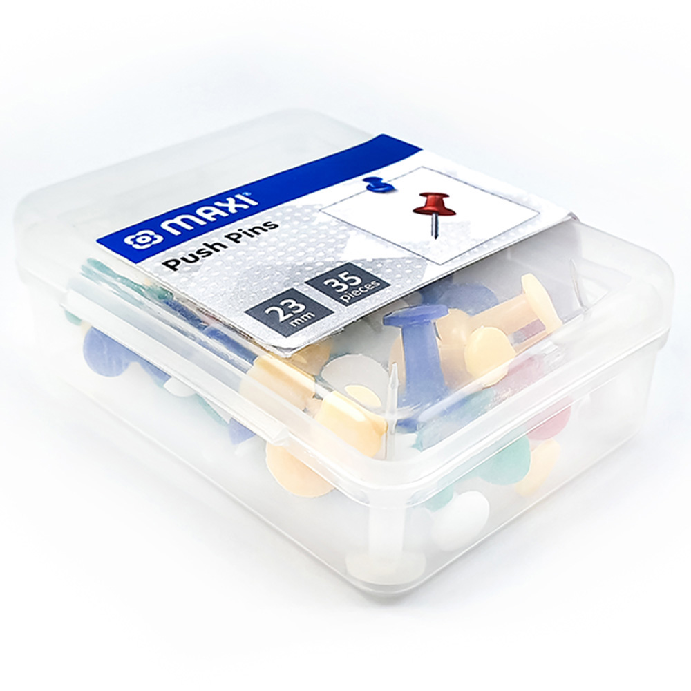 Maxi - Push Pins - 23Mm - Assorted 35Pc