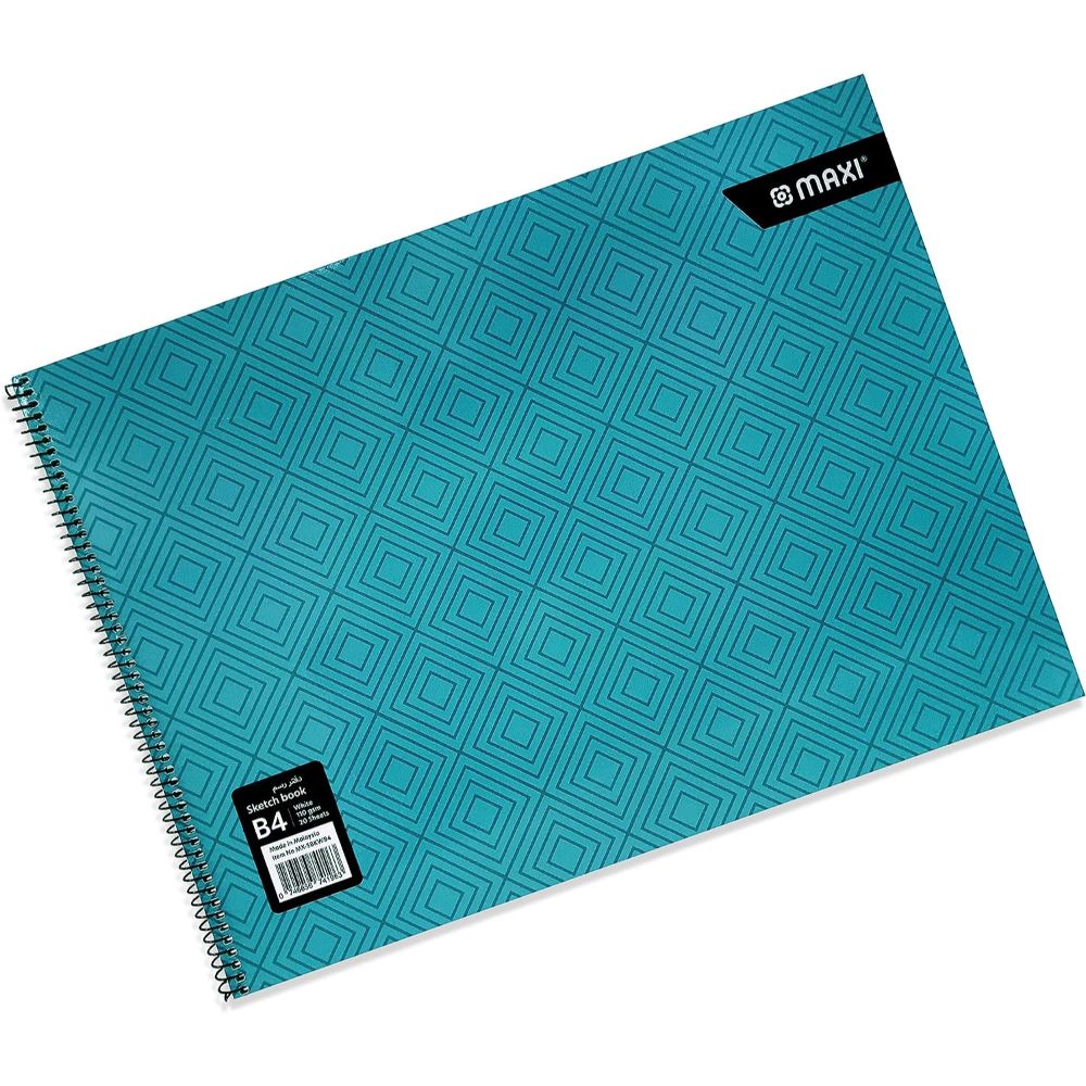 Maxi - Spiral Sketch Book White B4 110gsm 20 Sheets 1pc - Assorted