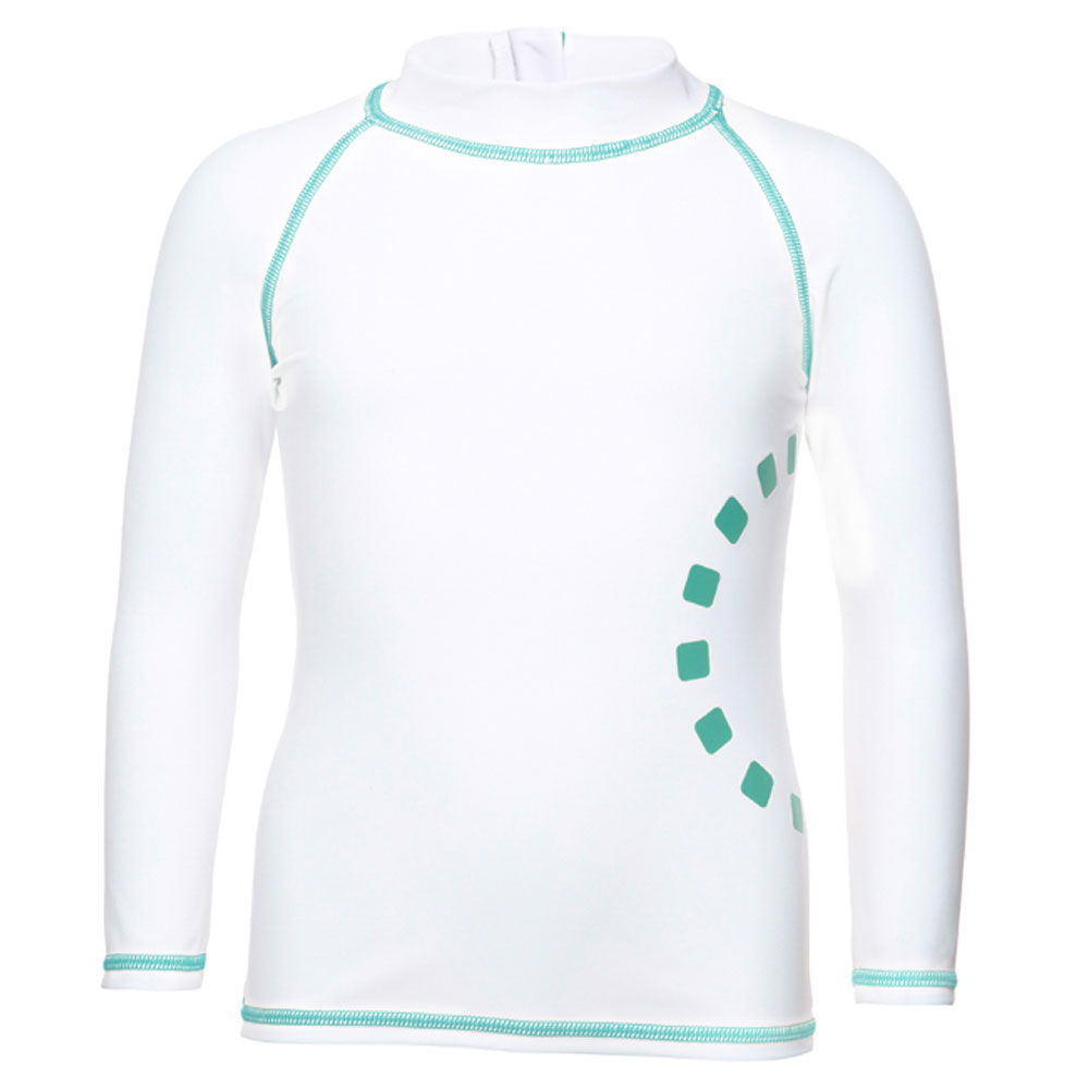 Noma Long-Sleeved Rash Top Swimwear - White/Turquoise
