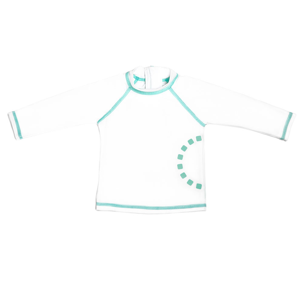 Noma Long-Sleeved Rash Top Swimwear - White/Turquoise