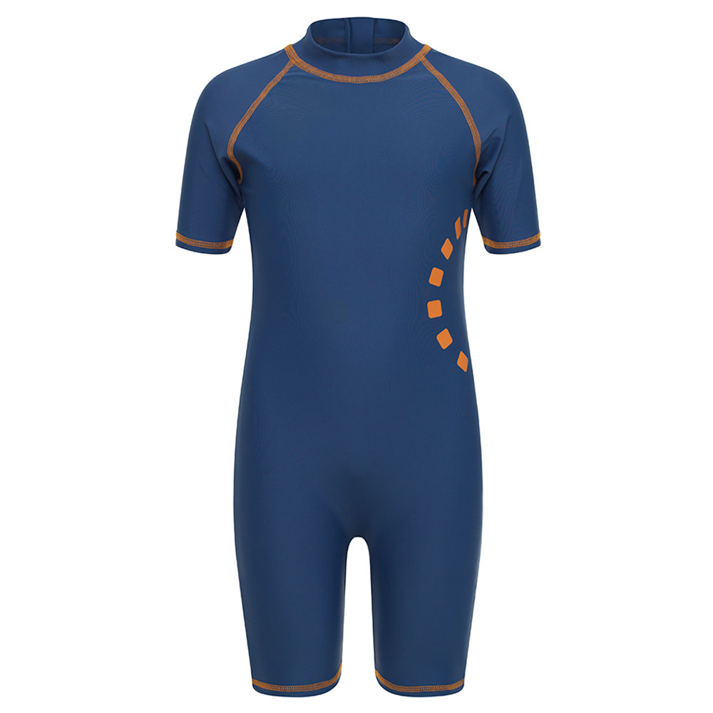 Noma Short Sleeve One Piece Swimwear - Blue/Orange