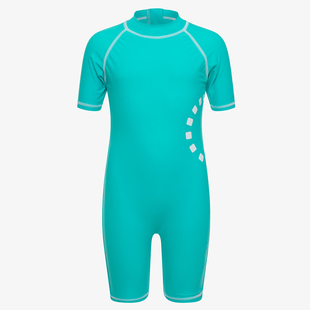 Noma Short Sleeve One Piece Swimwear - Turquoise/White