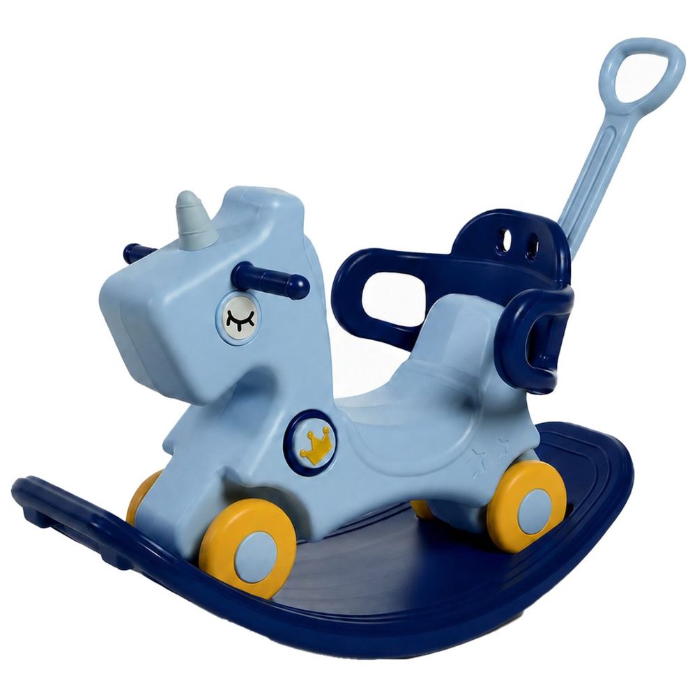 Little Learners - Blue 4 in 1 Kid's Rocking Horse | Toddler Ride-On Toy, Scooter & Balance Board | Playroom Activity Gear