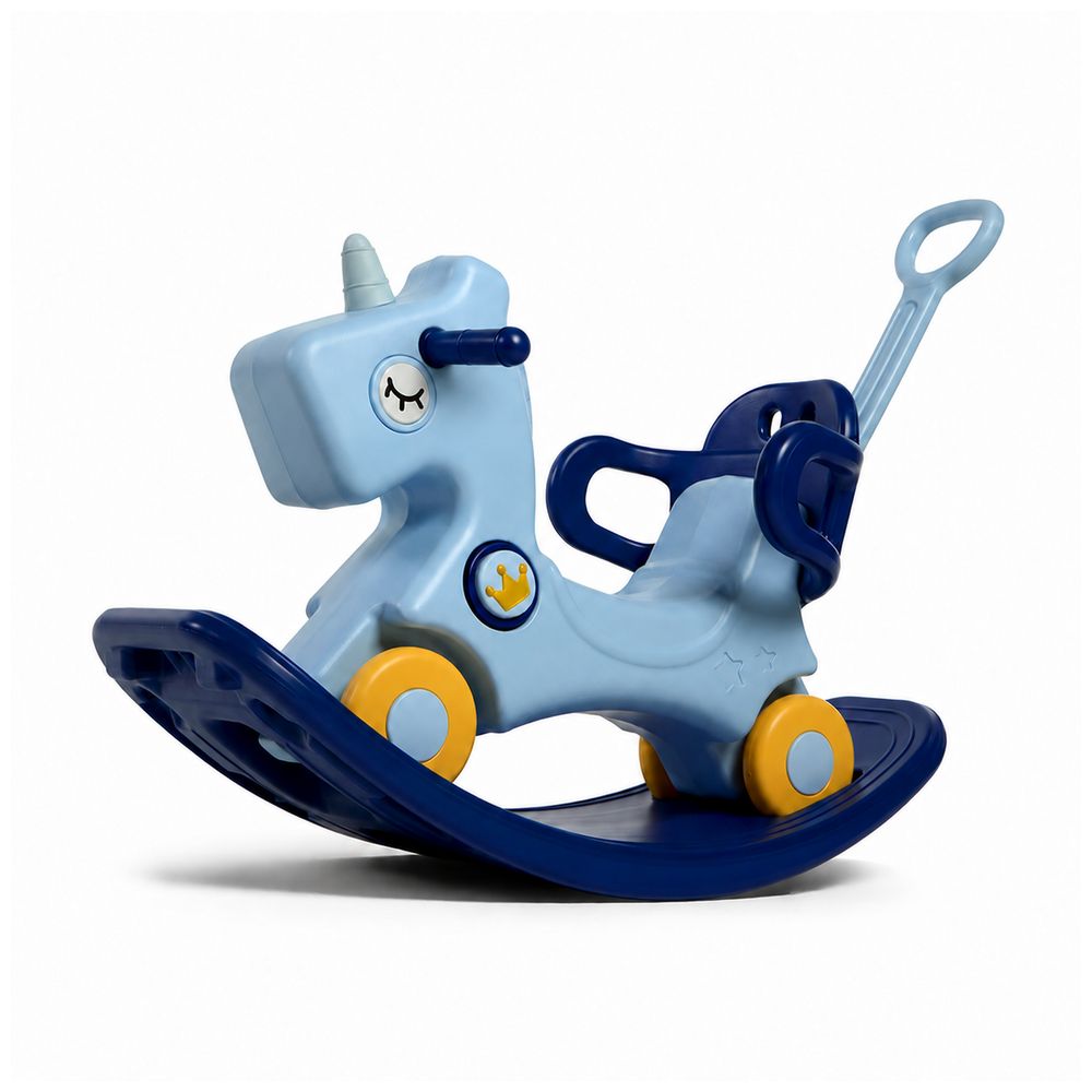 Little Learners - Blue 4 in 1 Kid's Rocking Horse | Toddler Ride-On Toy, Scooter & Balance Board | Playroom Activity Gear