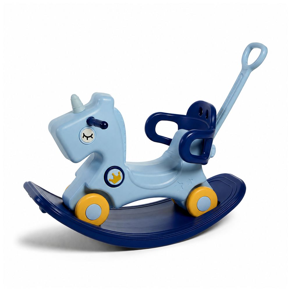 Little Learners - Blue 4 in 1 Kid's Rocking Horse | Toddler Ride-On Toy, Scooter & Balance Board | Playroom Activity Gear