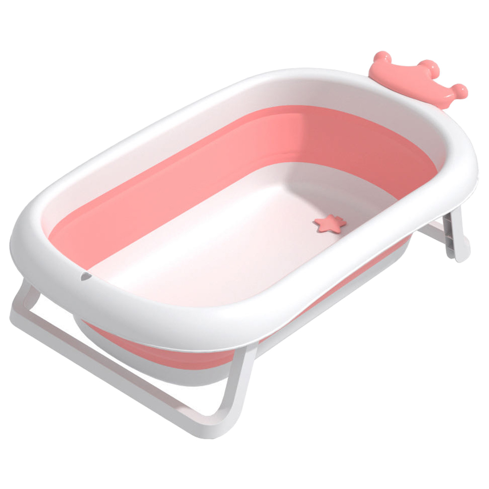 Bumble & Bird - Crown Style Foldable Bath tub with Cushion – Pink