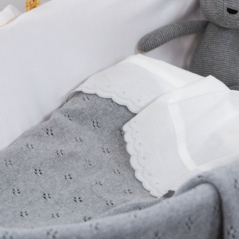 Bumble & Bird - Plumeti Baby Bedding Set For Moses Basket - 3pcs - Grey