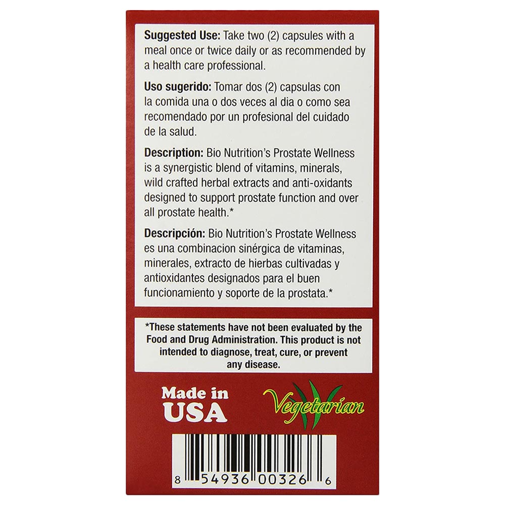 Bio Nutrition - Prostate Wellness 60 Capsules