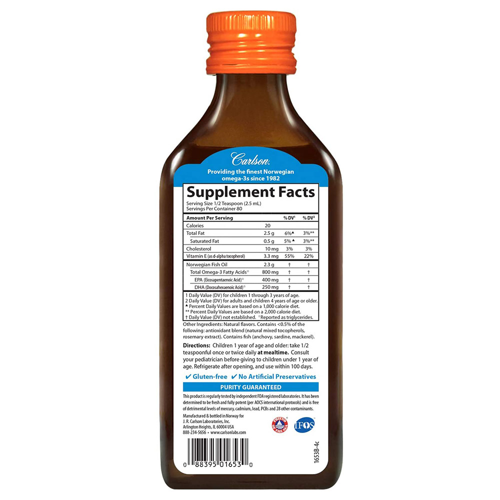 Carlson - Orange Fish Oil For Kids 200ml
