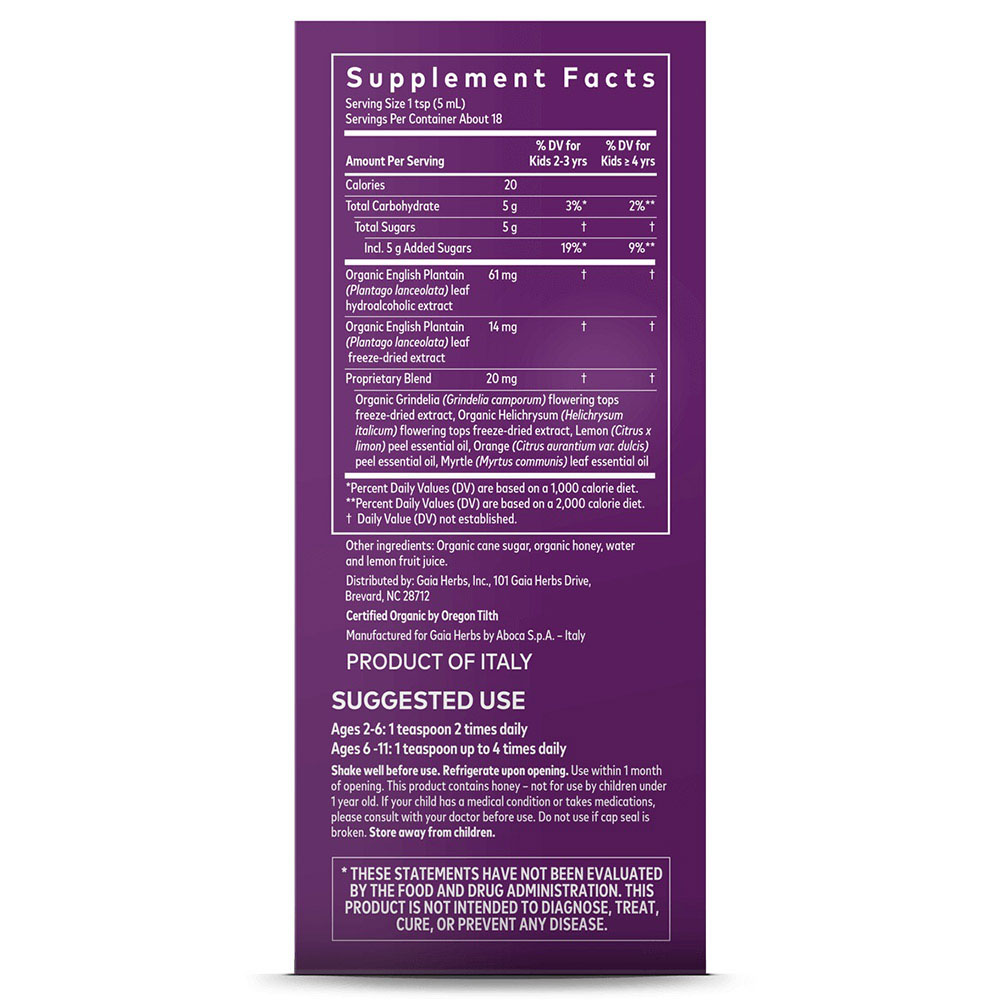 Gaia Herbs Kids - Bronchial Wellness Syrup 89 ml