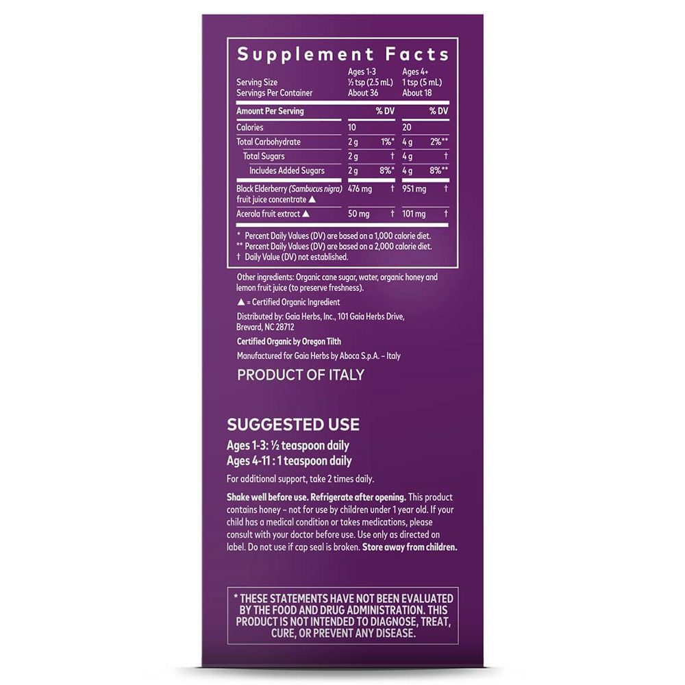 Gaia Herbs Kids - Black Elderberry Syrup 89 ml