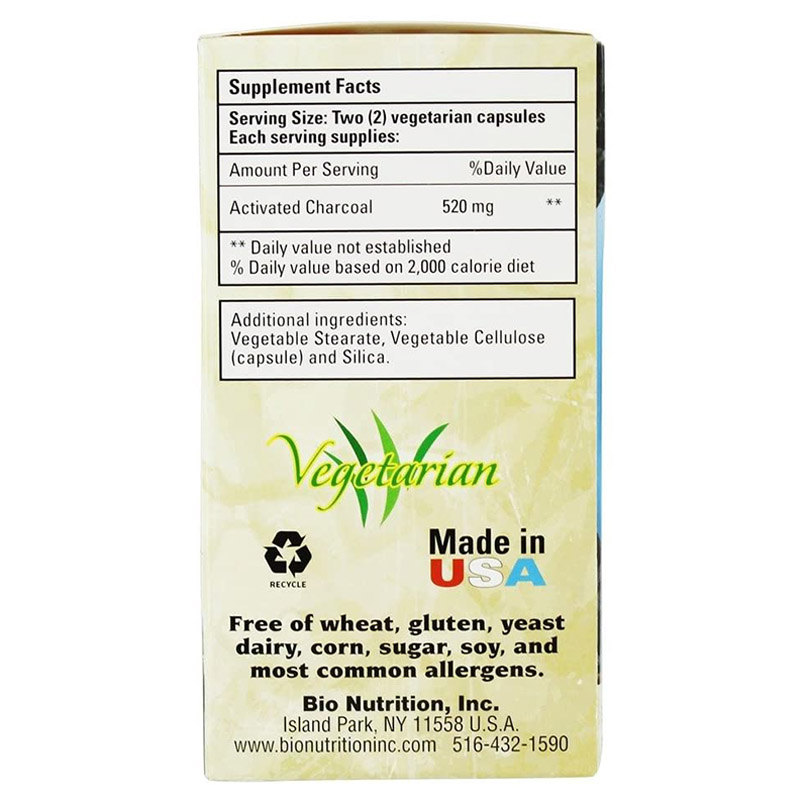Bio Nutrition - Activated Coconut Charcoal 520mg 90 Capsules