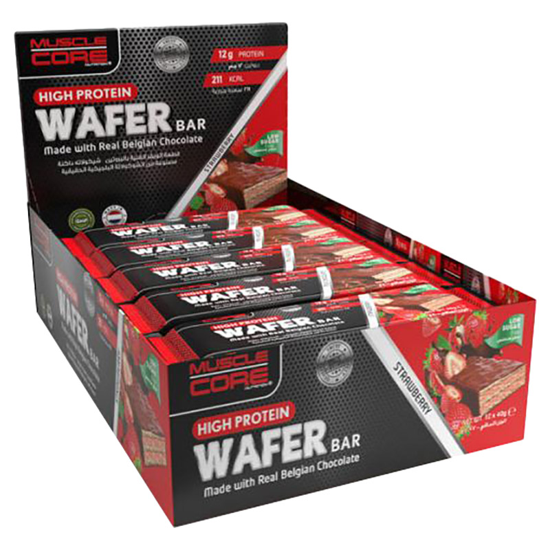 Muscle Core High Protein Wafer Bar Strawberry 12x40g