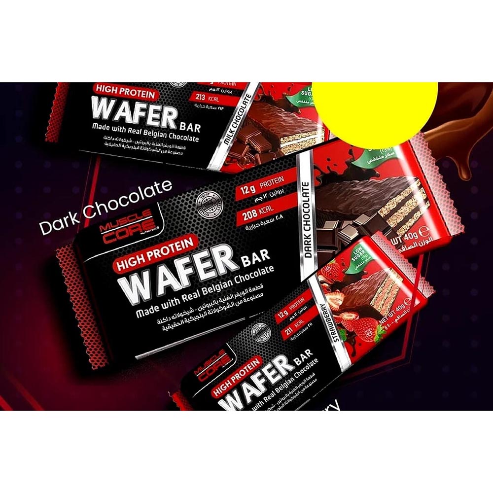 Muscle Core High Protein Wafer Bar Strawberry 12x40g