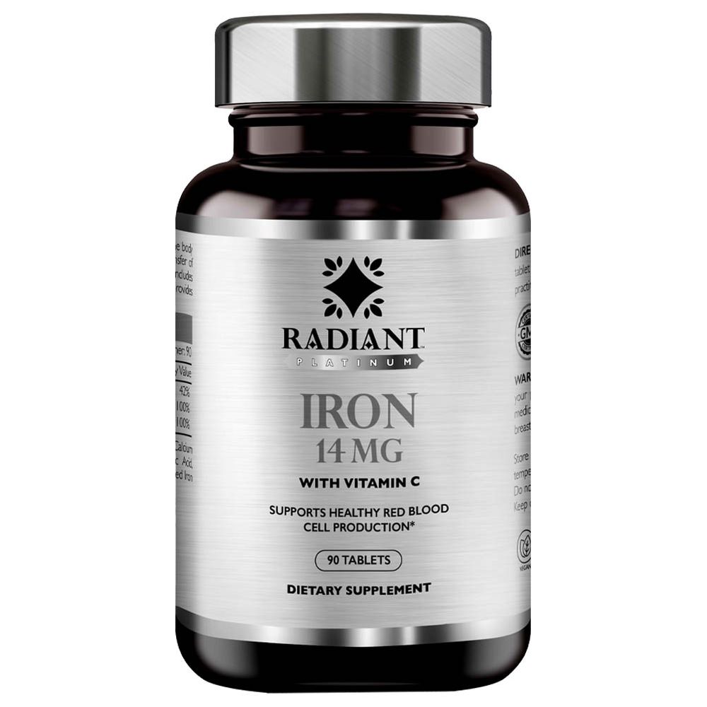 Radiant Platinum - Iron 14Mg with Vitamin C 90 Tablets