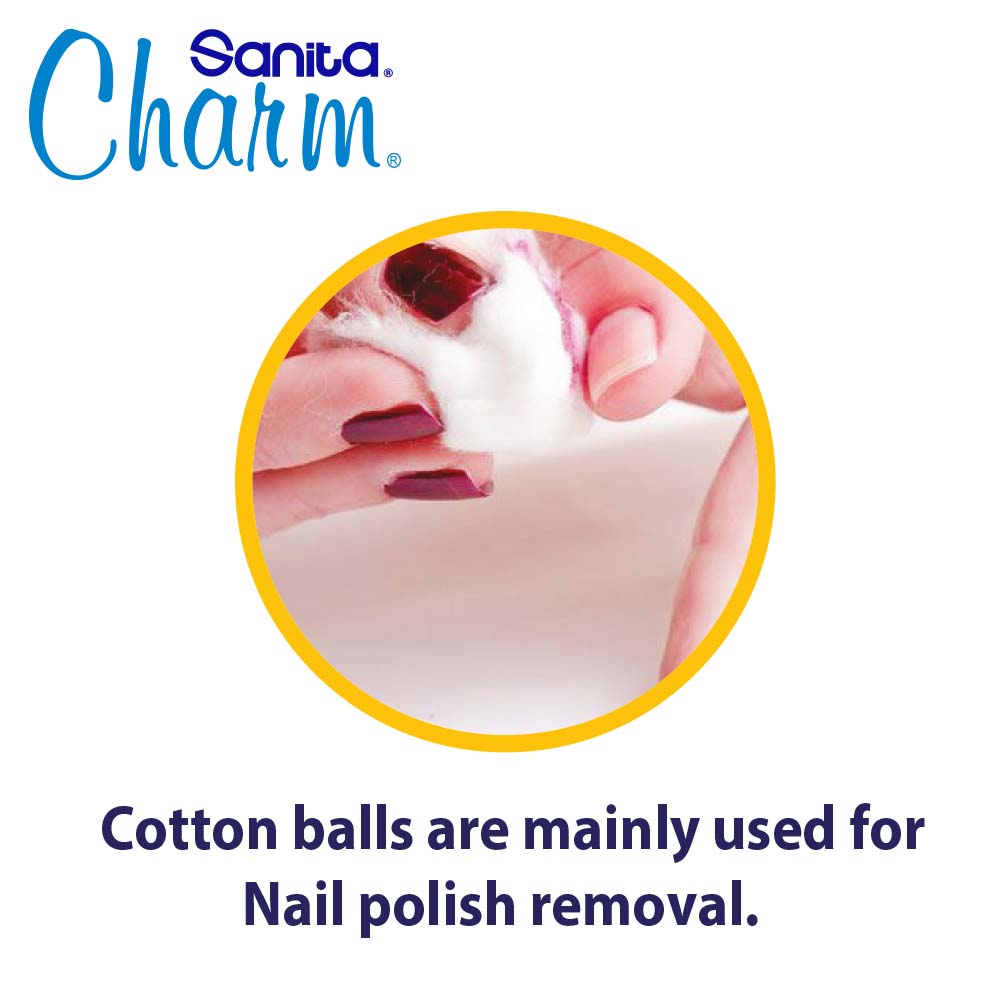 Sanita Charm 100% Cotton Balls 100 White Balls