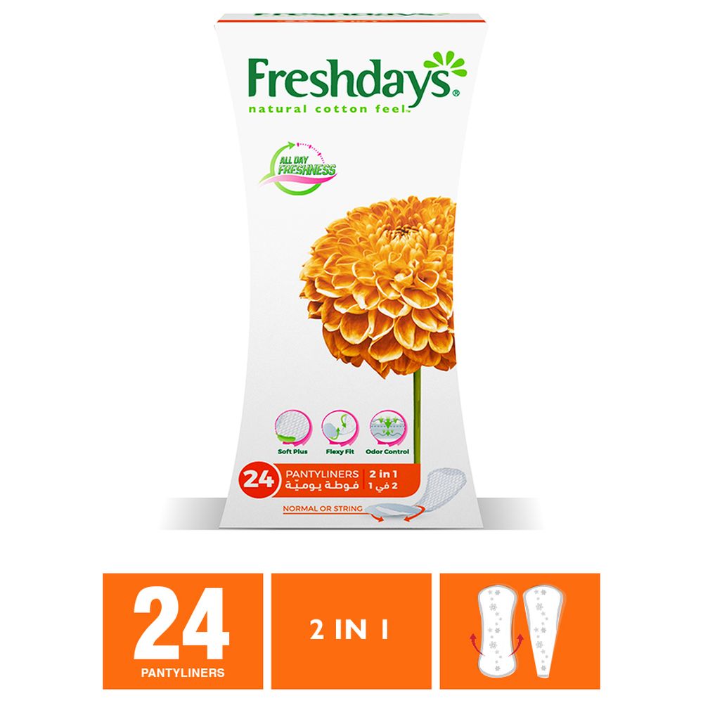 Freshdays Daily Liners Normal 2-in-1 24 Pads