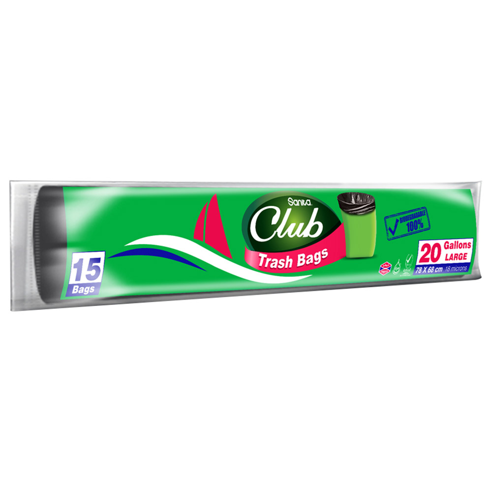 Sanita Club - Trash Bags Biodegradable 20 Gallons 15 Bags