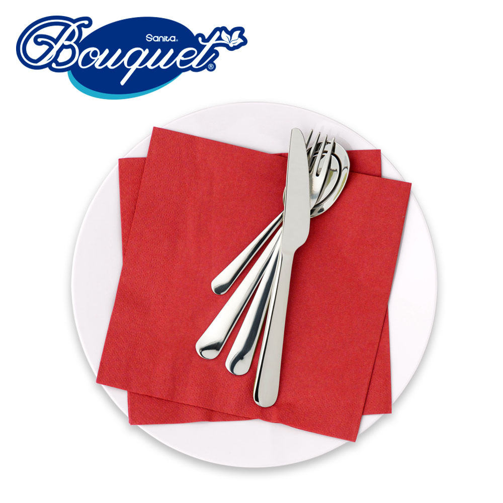 Sanita Bouquet - Table Napkins Red Sheet Size 24