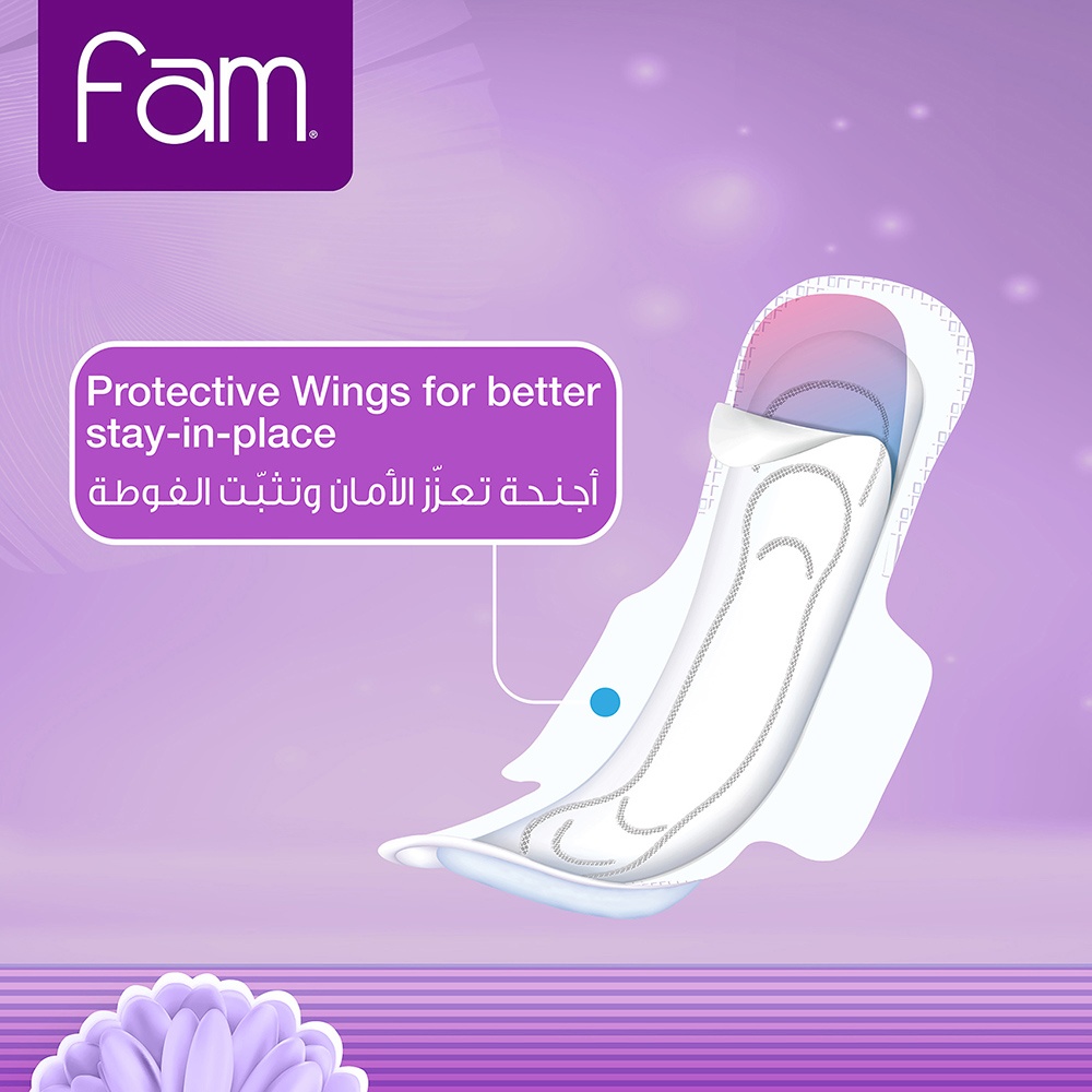 Fam Maxi Thick Folded With Wings Night Sanitary Pads 8 Pads