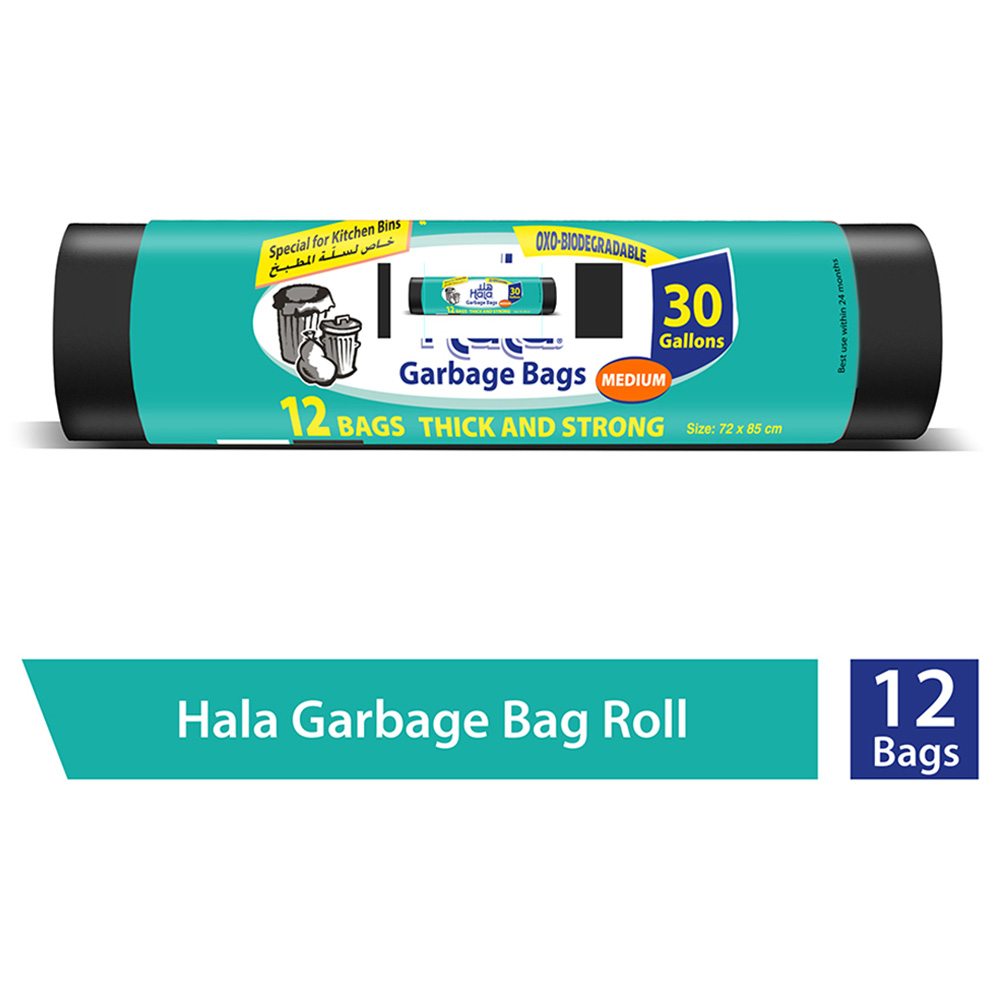 Hala - Garbage Bags Biodegradable - 30 Gallons - 12 Bags