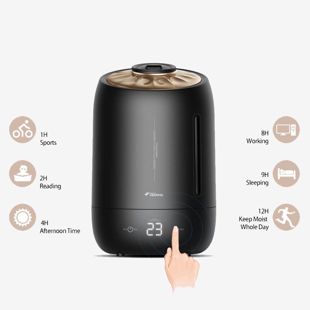 Deerma Aromatherapy Three Gear Ultrasonic Humidifier 5L - Black