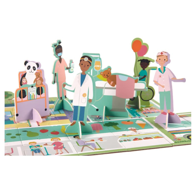 Floss & Rock - Happy Hospital Floor Puzzle with Pop Out Pieces - 60Pc