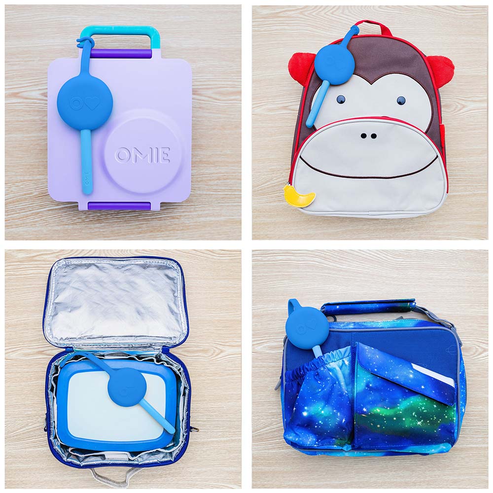 Omiebox - Utensil + Holder Set - Blue Sky