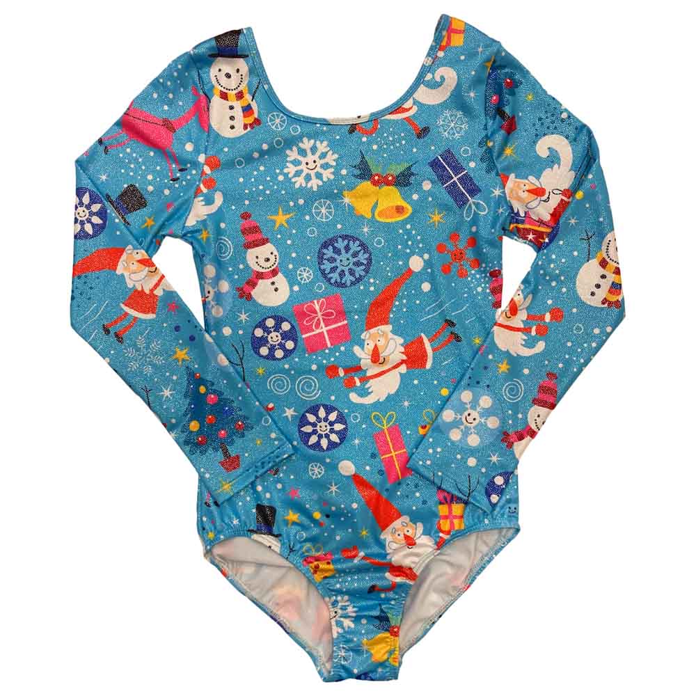 One Sports Snowman Christmas Leotard - Blue